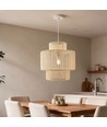 Suspension Beige Ø30cm - Douille E27, câble 2m, corde de papier tressée