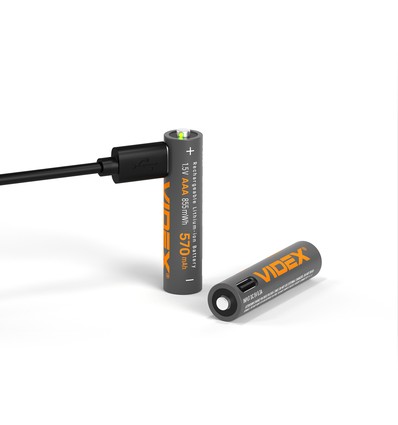 2 pcs Piles AAA, rechargeables USB-C - 1,5V, 570mAh, Li-ion