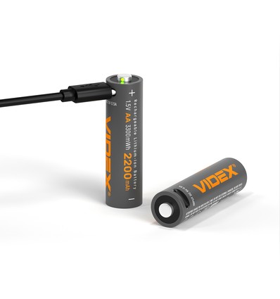 2 pcs Piles AA, rechargeables USB-C - 1,5V, 2200mAh, Li-ion