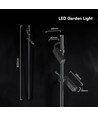 V-Tac 4W double spot LED sur piquet - Aluminium noir, 4000K, extérieur