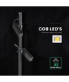 V-Tac 4W double spot LED sur piquet - Aluminium noir, 4000K, extérieur