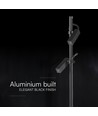 V-Tac 4W double spot LED sur piquet - Aluminium noir, 4000K, extérieur