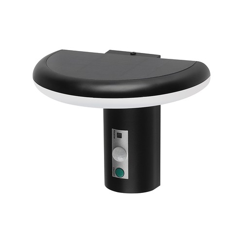 Borne LED solaire 2W avec capteur - IP54, 3000K, noir