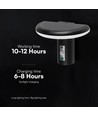 Borne LED solaire 2W avec capteur - IP54, 3000K, noir