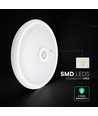 Plafonnier LED 12W - Rond, Blanc, Capteur PIR, Puce Cree, CCT 3-en-1