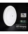 Plafonnier LED 12W - Rond, Blanc, Capteur PIR, Puce Cree, CCT 3-en-1