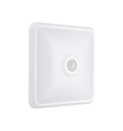 Plafonnier LED avec détecteur 12W, CCT - 3 teintes, capteur PIR, 6 ans de garantie, Cree, carré, blanc