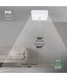 Plafonnier LED avec détecteur 12W, CCT - 3 teintes, capteur PIR, 6 ans de garantie, Cree, carré, blanc