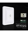 Plafonnier LED avec détecteur 12W, CCT - 3 teintes, capteur PIR, 6 ans de garantie, Cree, carré, blanc