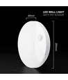 V-Tac 15W Applique murale LED extérieure avec détecteur - Ronde, blanche, puce Cree, CCT