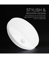 V-Tac 15W Applique murale LED extérieure avec détecteur - Ronde, blanche, puce Cree, CCT