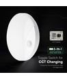 V-Tac 15W Applique murale LED extérieure avec détecteur - Ronde, blanche, puce Cree, CCT