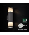 V-Tac Applique murale 2xGU10 bas/haut - IP44 extérieur, noir