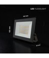 Projecteur LED Slim 30W V-Tac - Boîtier noir, 4000K