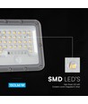 V-Tac Projecteur LED Solaire avec Détecteur PIR - 150lm/W, IP65, 6000K