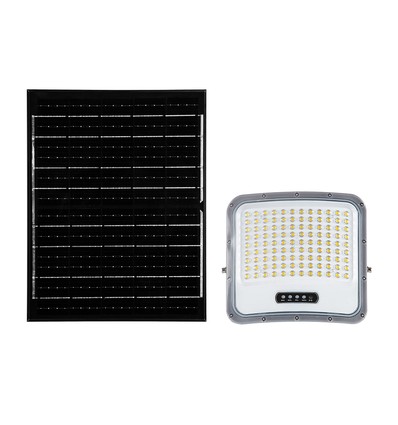 Projecteur LED 20W avec panneau solaire - IP65, noir, 3-en-1, extérieur