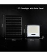 Projecteur LED 20W avec panneau solaire - IP65, noir, 3-en-1, extérieur