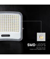 V-Tac Projecteur LED 25W avec panneau solaire - IP65, noir