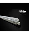 V-Tac 120cm T8 LED Armature - Pour 1x Tube LED 120cm, IP65 étanche