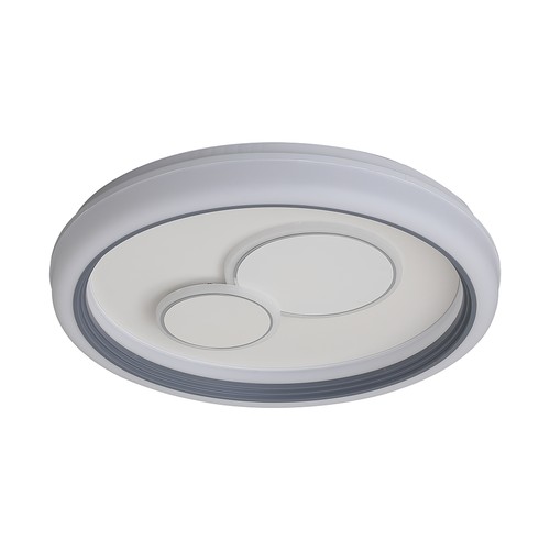 V-Tac 2x30W Plafonnier LED décoratif - Dimmable, CCT 3-en-1, télécommande RF, blanc/gris