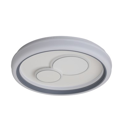 V-Tac 2x30W Plafonnier LED décoratif - Dimmable, CCT 3-en-1, télécommande RF, blanc/gris
