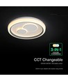 V-Tac 2x30W Plafonnier LED décoratif - Dimmable, CCT 3-en-1, télécommande RF, blanc/gris