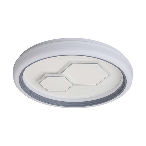 V-Tac 60W Plafonnier LED Décoratif - Dimmable, CCT, Télécommande, Blanc/Gris