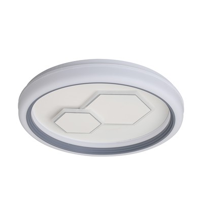 V-Tac 60W Plafonnier LED Décoratif - Dimmable, CCT, Télécommande, Blanc/Gris