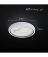 V-Tac 60W Plafonnier LED Décoratif - Dimmable, CCT, Télécommande, Blanc/Gris