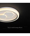 V-Tac 60W Plafonnier LED Décoratif - Dimmable, CCT, Télécommande, Blanc/Gris