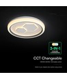 V-Tac 60W Plafonnier LED Décoratif - Dimmable, CCT, Télécommande, Blanc/Gris