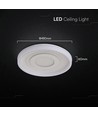 V-Tac 2x40W Plafonnier LED décoratif - Dimmable, 3-en-1, Télécommande, Blanc