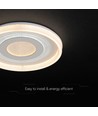 V-Tac 2x40W Plafonnier LED décoratif - Dimmable, 3-en-1, Télécommande, Blanc