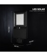 V-Tac 40W Lampadaire solaire LED - 9,6V, Batterie LiFePO4, CCT