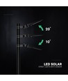 V-Tac 40W Lampadaire solaire LED - 9,6V, Batterie LiFePO4, CCT