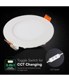 V-Tac Panneau LED encastrable rond 6W - Puce Cree, CCT 3 en 1, Garantie 6 ans