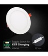 Panneau LED encastrable rond 18W - CCT 3-en-1, puce Cree, garantie 6 ans