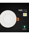 V-Tac 3W rond mini panneau LED encastrable - CCT, puce Cree, 6 ans de garantie