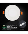 V-Tac 3W rond mini panneau LED encastrable - CCT, puce Cree, 6 ans de garantie