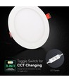 V-Tac Panneau LED encastrable rond 22W - CCT, puce Cree, 6 ans de garantie
