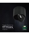 Spot LED saillant 12W - IP44, noir, CCT, puce Cree