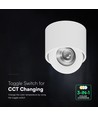 V-Tac Spot LED saillant 18W - IP44, puce Cree, CCT 3-en-1, blanc