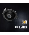 V-Tac 12W CCT LED Downlight - IP44, Noir, Puce Cree