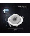V-Tac 18W COB LED downlight - IP44, CCT, puce Cree, blanc, garantie 6 ans