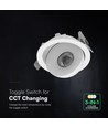V-Tac 18W COB LED downlight - IP44, CCT, puce Cree, blanc, garantie 6 ans