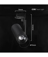 V-Tac 30W Spot de rail LED triphasé zoomable - CCT, 25°-50°, noir