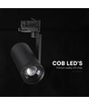 V-Tac 30W Spot de rail LED triphasé zoomable - CCT, 25°-50°, noir