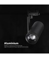 V-Tac 30W Spot de rail LED triphasé zoomable - CCT, 25°-50°, noir