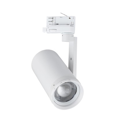V-Tac 30W Spot de rail triphasé CCT - Zoomable 25°-50°, blanc
