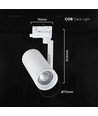 V-Tac 30W Spot de rail triphasé CCT - Zoomable 25°-50°, blanc